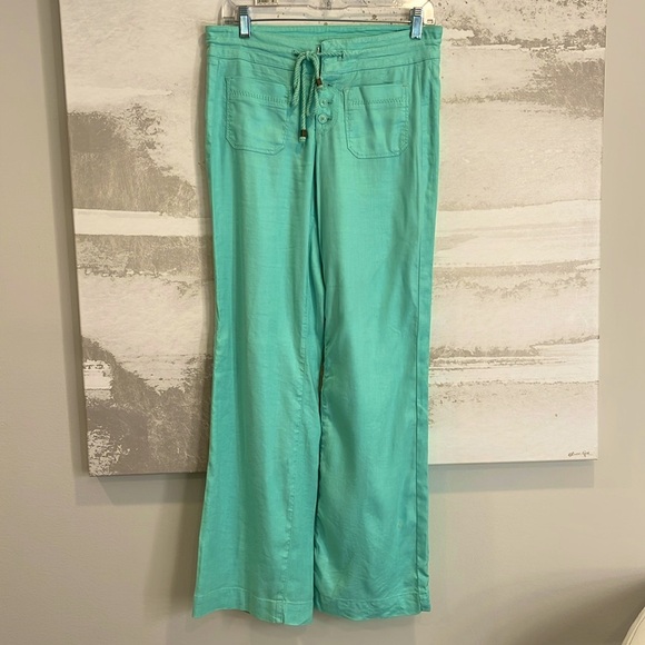 Level 99 2 Pocket Front Rope Tie adjustable waist (aqua in color) - Picture 1 of 10